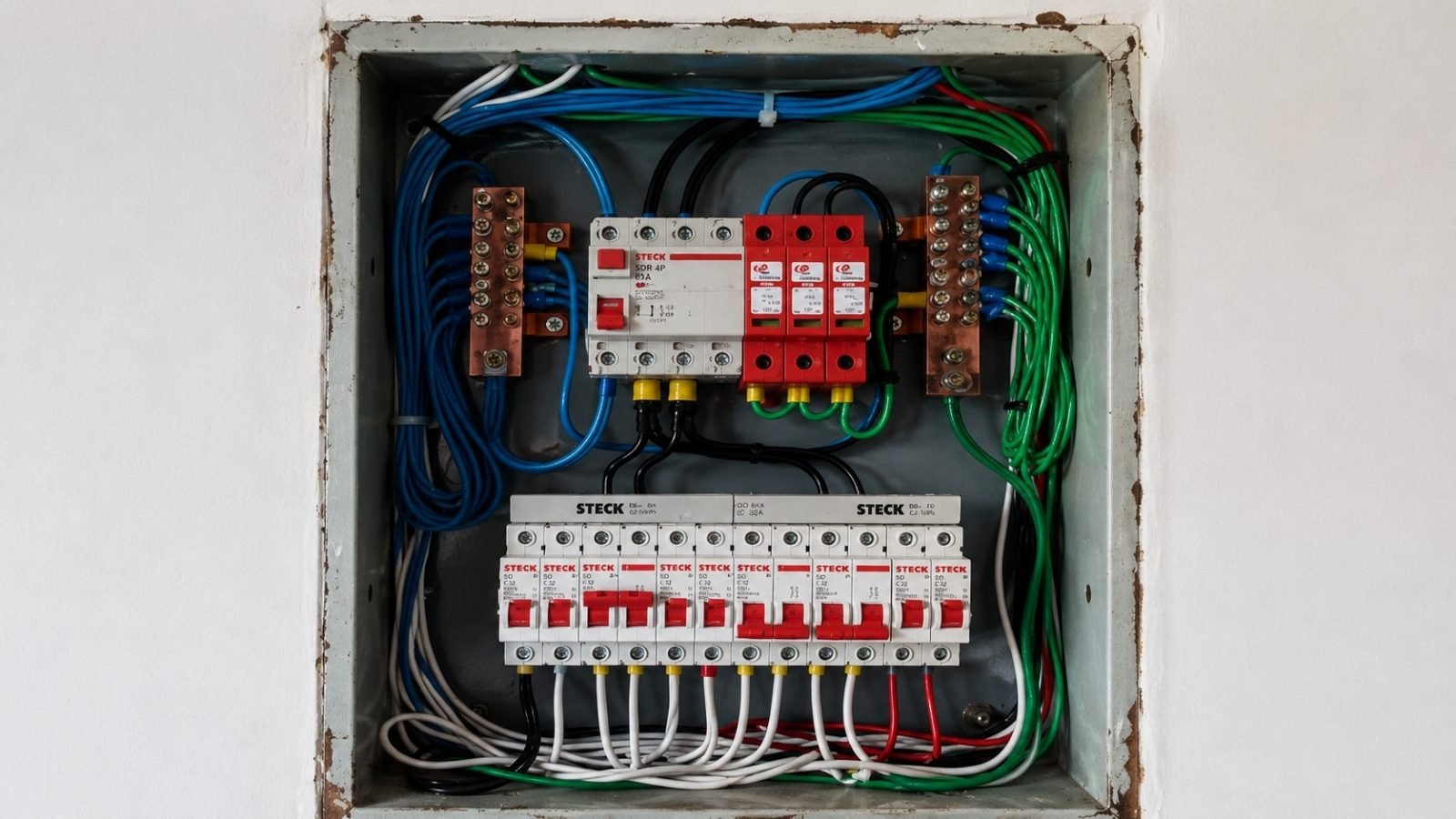 Quadro elétrico depois do serviço